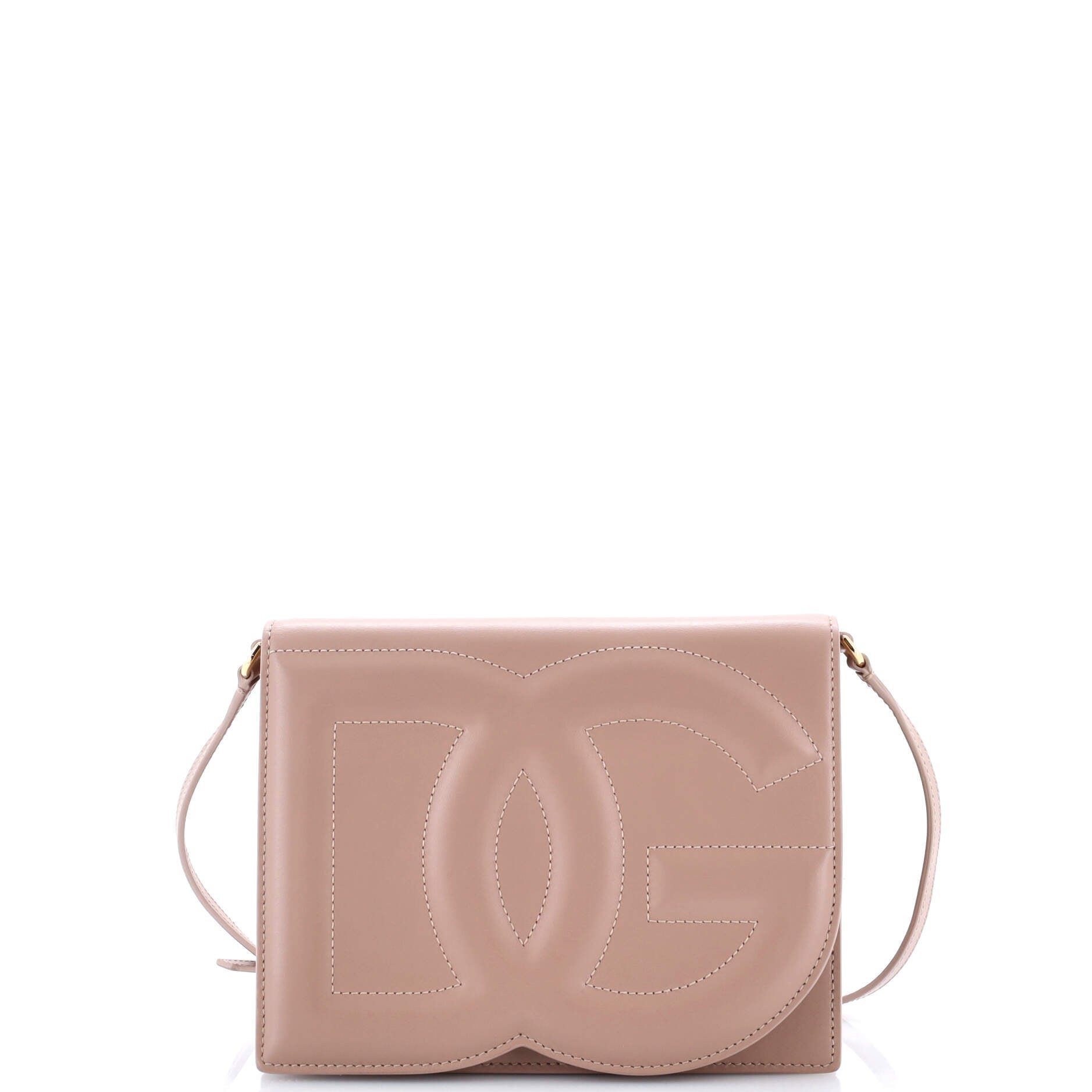 Dolce &amp; Gabbana DG Logo Flap Shoulder Bag Leather Small