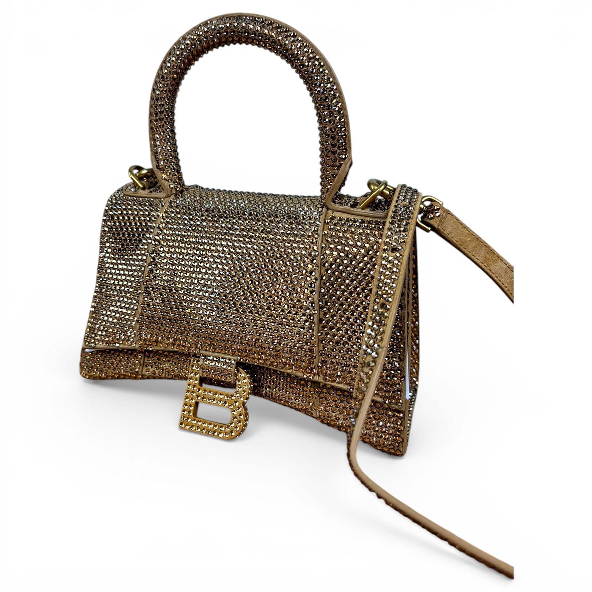 Hourglass leather handbag