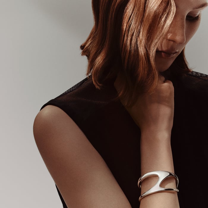 Sans Coloris Chaine d'Ancre Punk Cuff Bracelet, Large Model