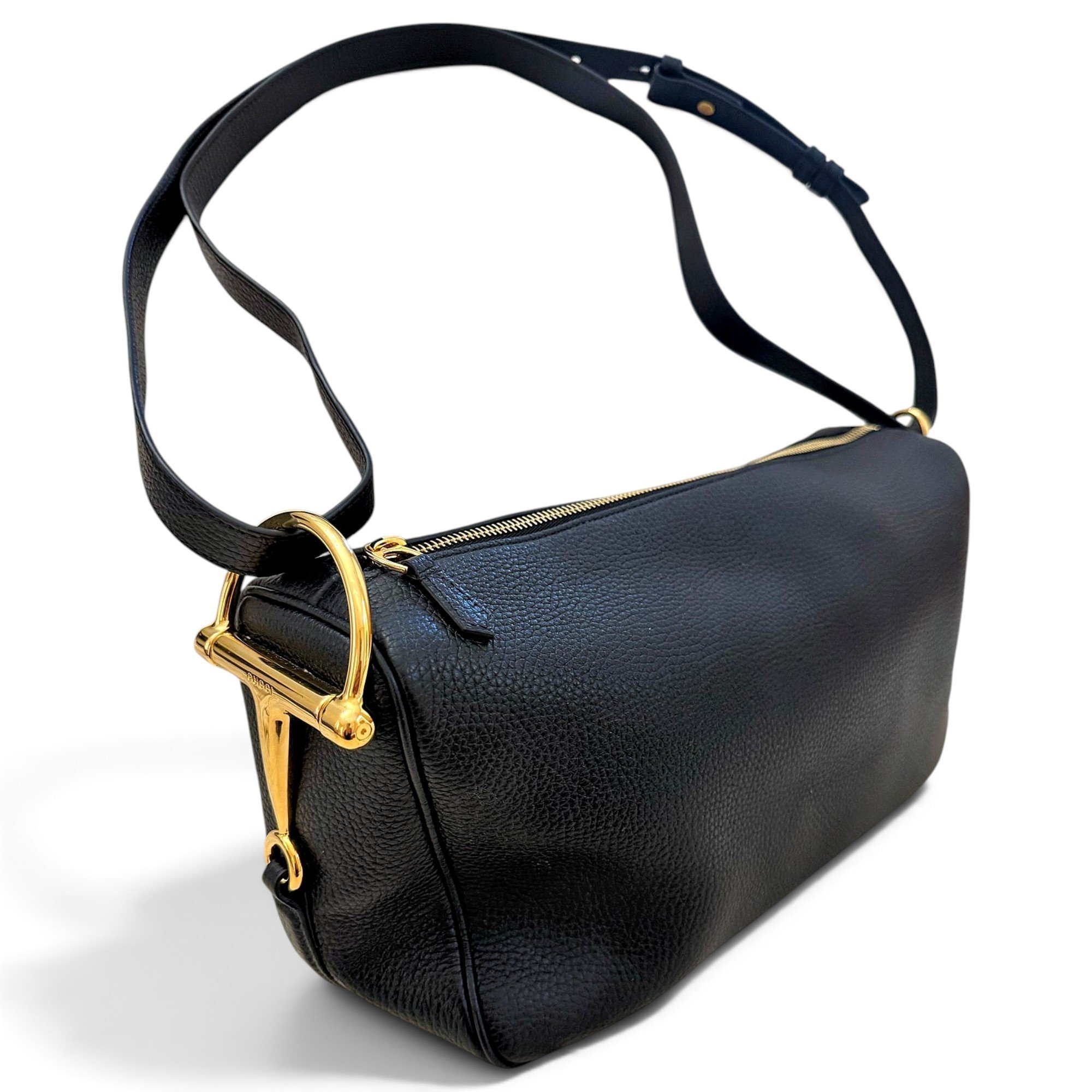 Half Horsebit leather handbag