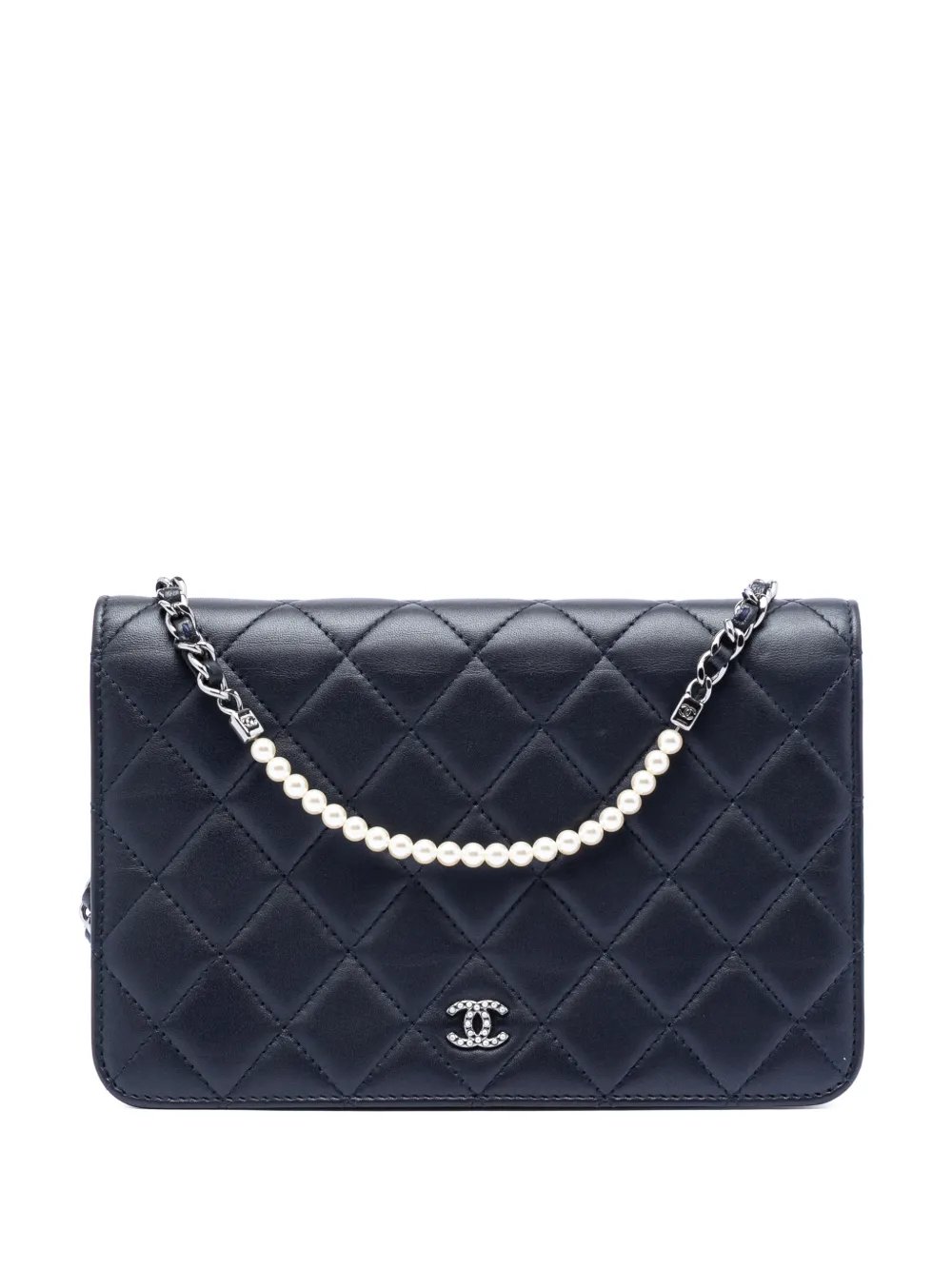 2018-2019 CC Quilted Lambskin Pearl Strap Wallet on Chain crossbody bag