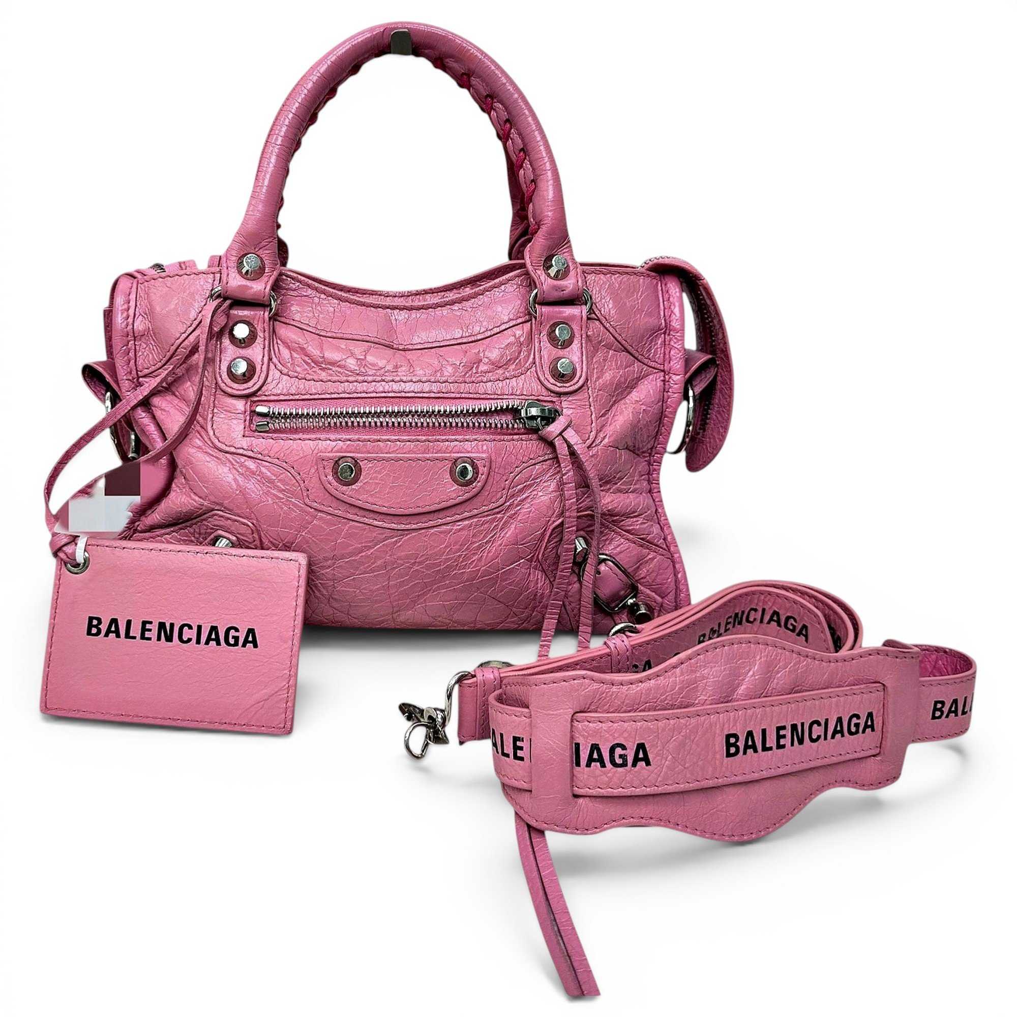 City leather handbag