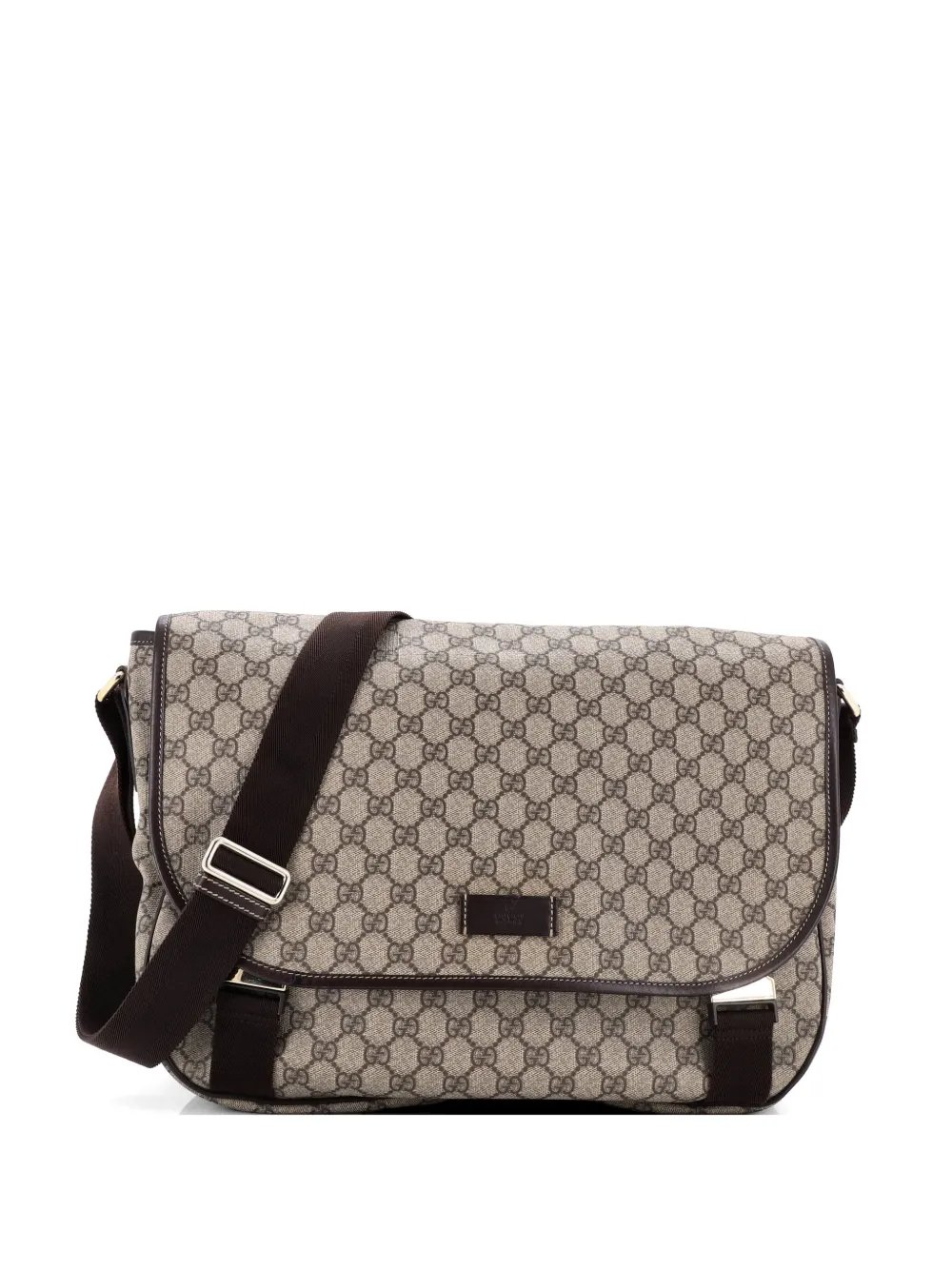 Double Buckle Messenger Bag GG Coated Canvas Large crossbody bag