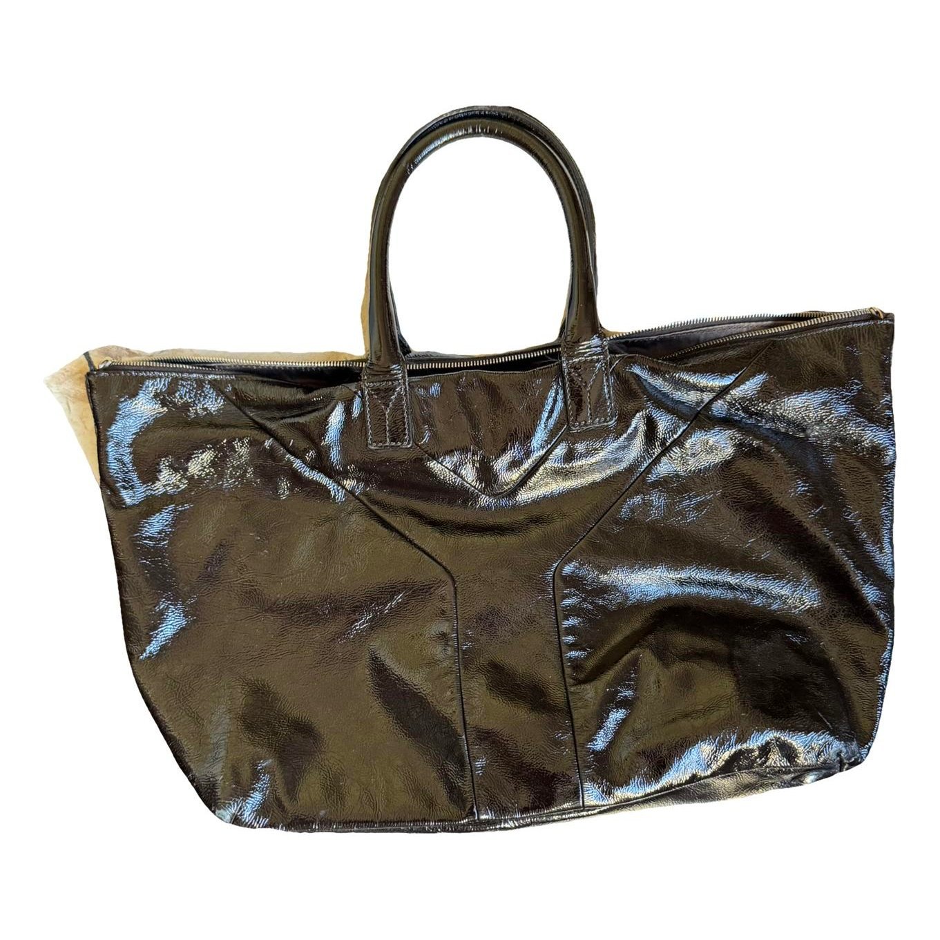 Patent leather satchel