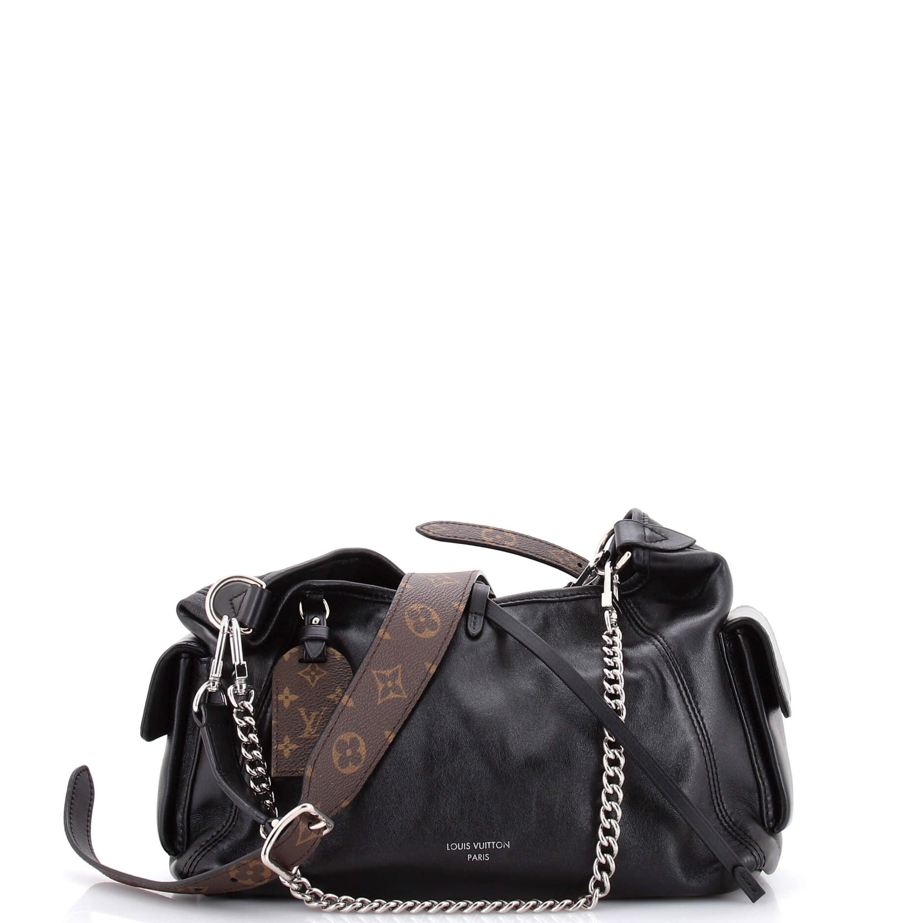CarryAll Cargo Hobo Leather with Monogram Canvas PM