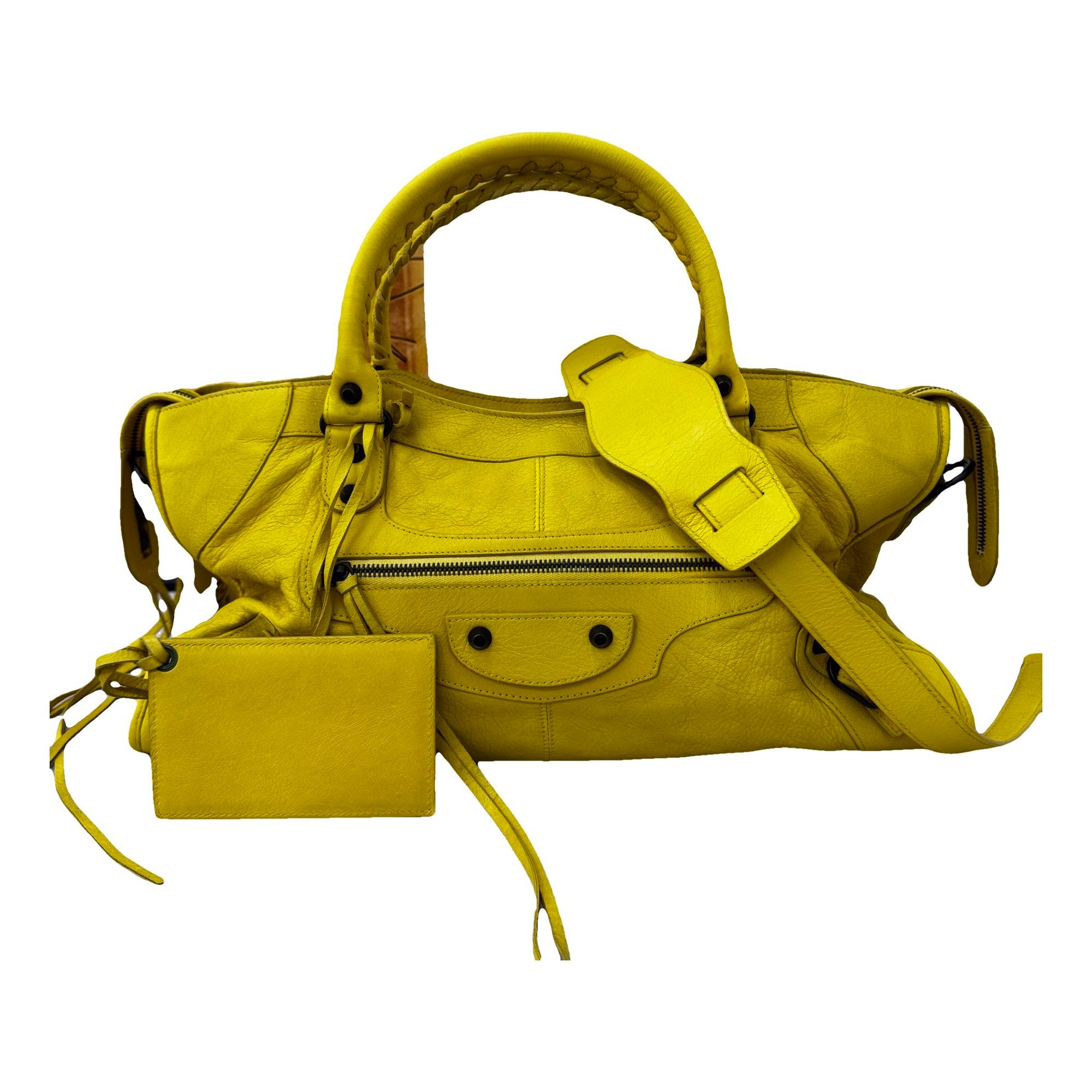 City leather handbag