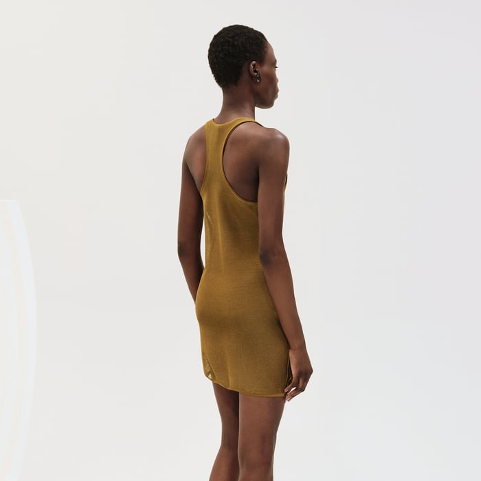 Vert Bronze Sleeveless Short Dress