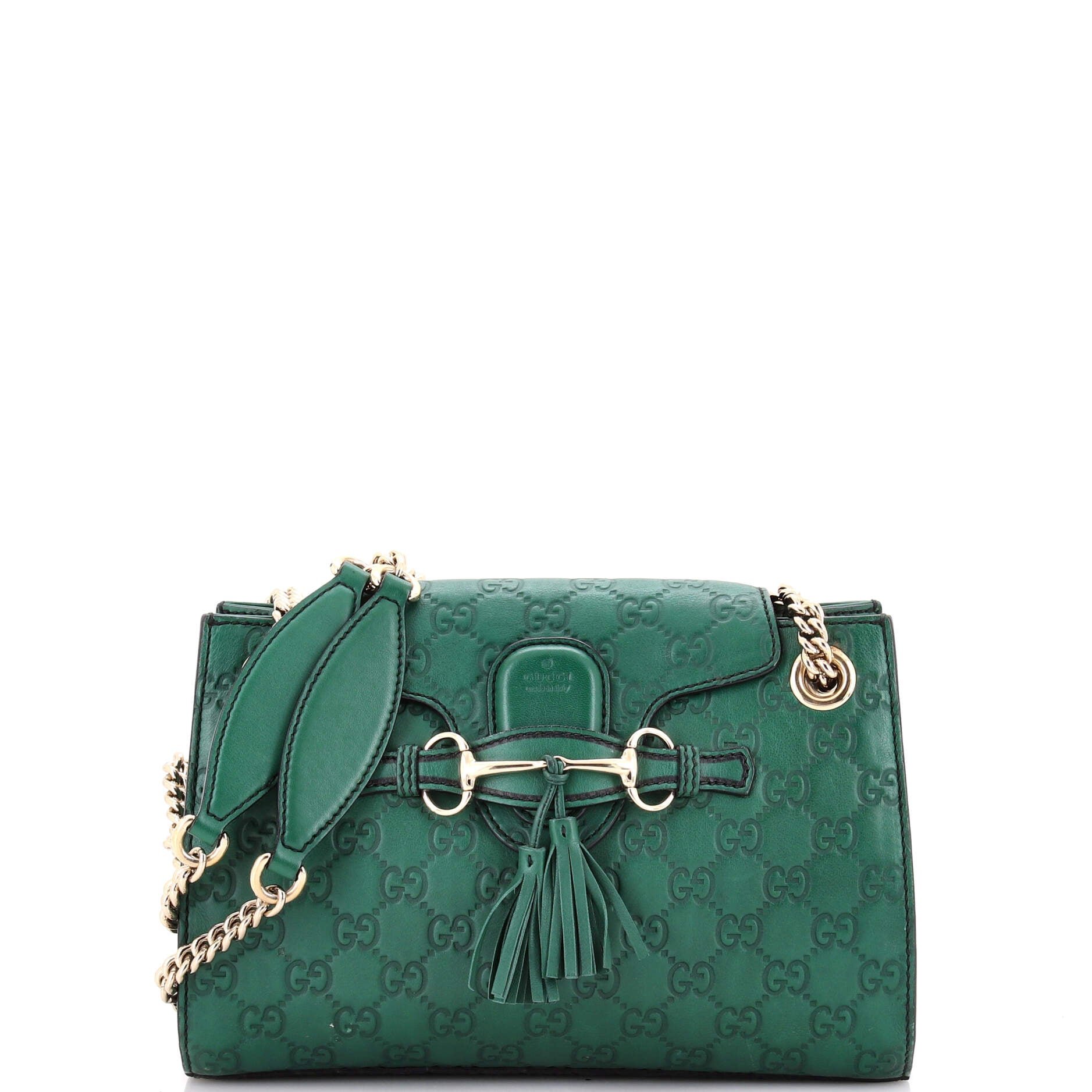 Emily Chain Flap Shoulder Bag Guccissima Leather Small