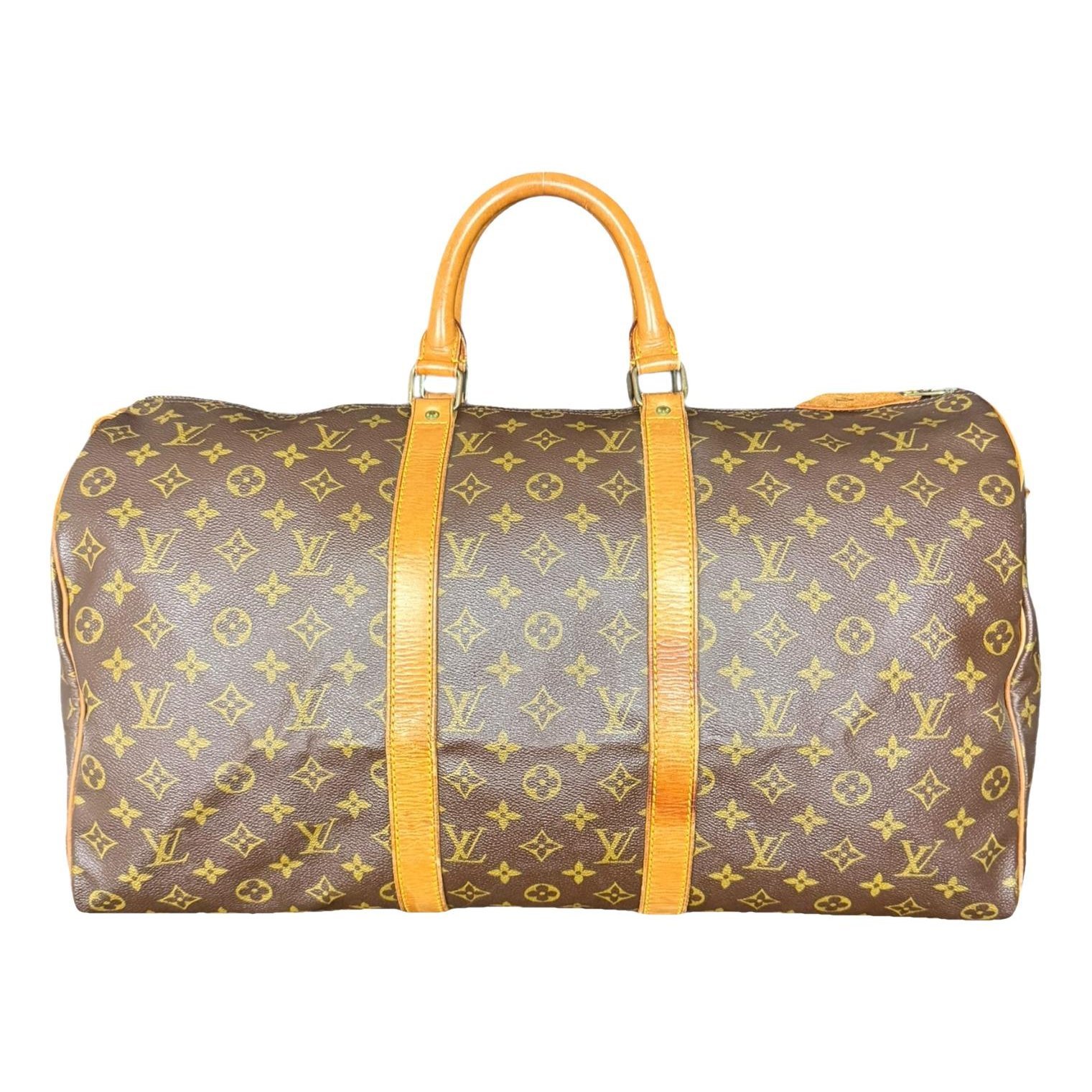 Keepall leather travel bag