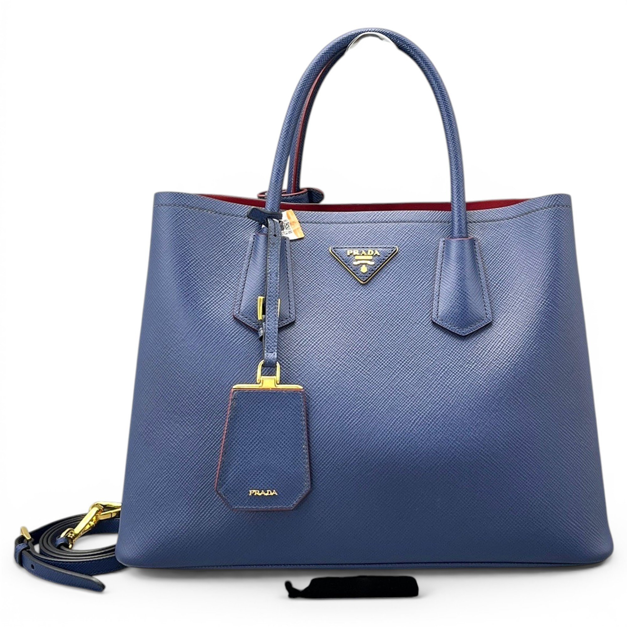 Double leather handbag