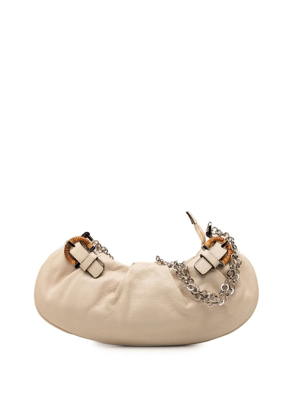 1990-2010 Leather Gancini Side Buckle Chain hobo bag