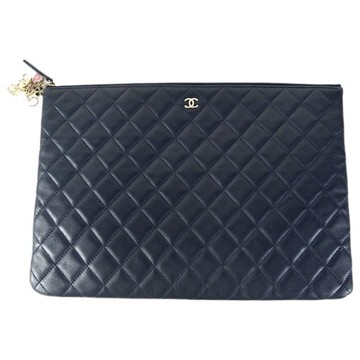 Leather clutch bag