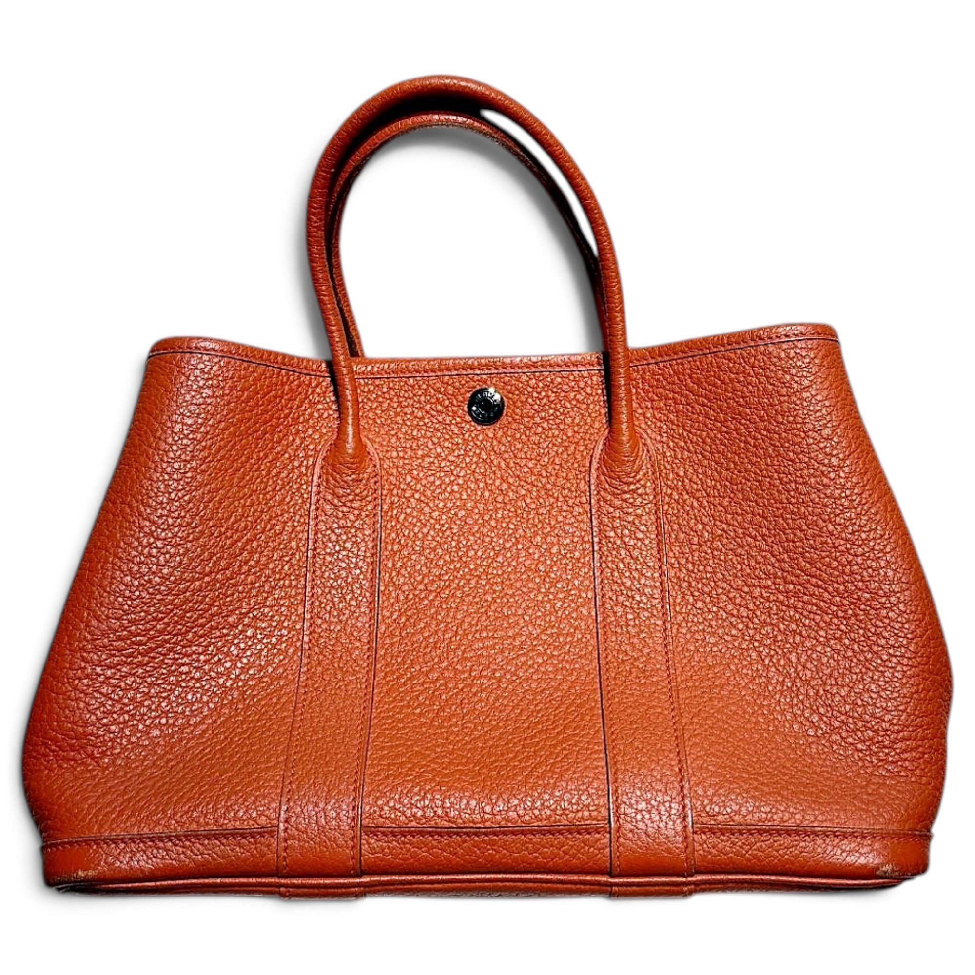 Hermes Garden Party 30 Handbag Orange Togo Leather 2166