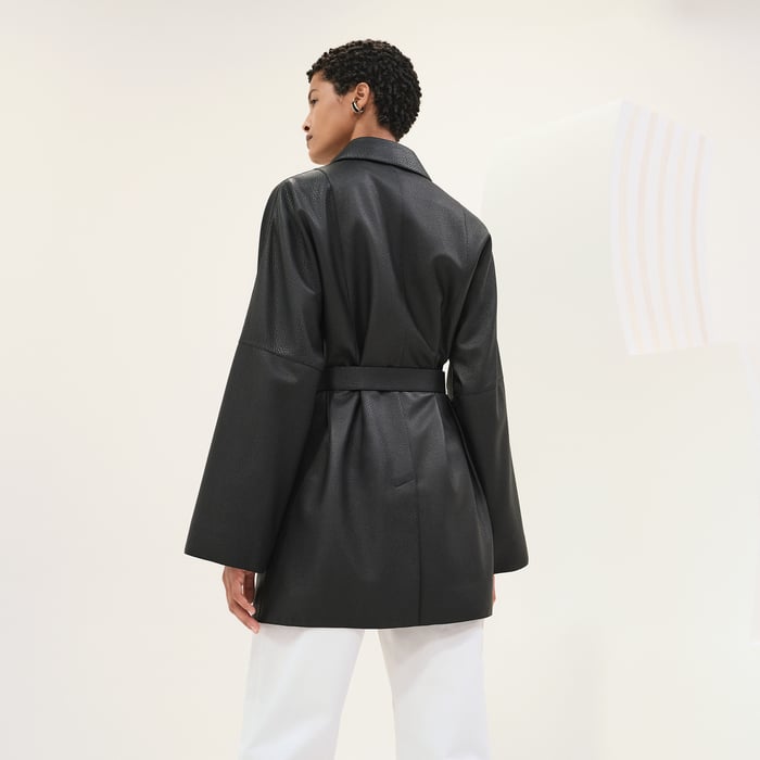 Noir Short Wrap Coat