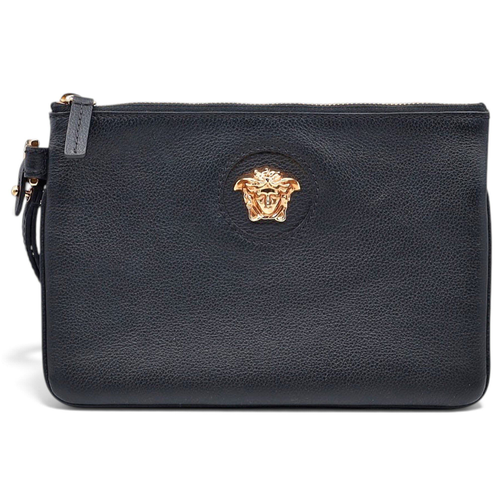 La Medusa leather clutch bag