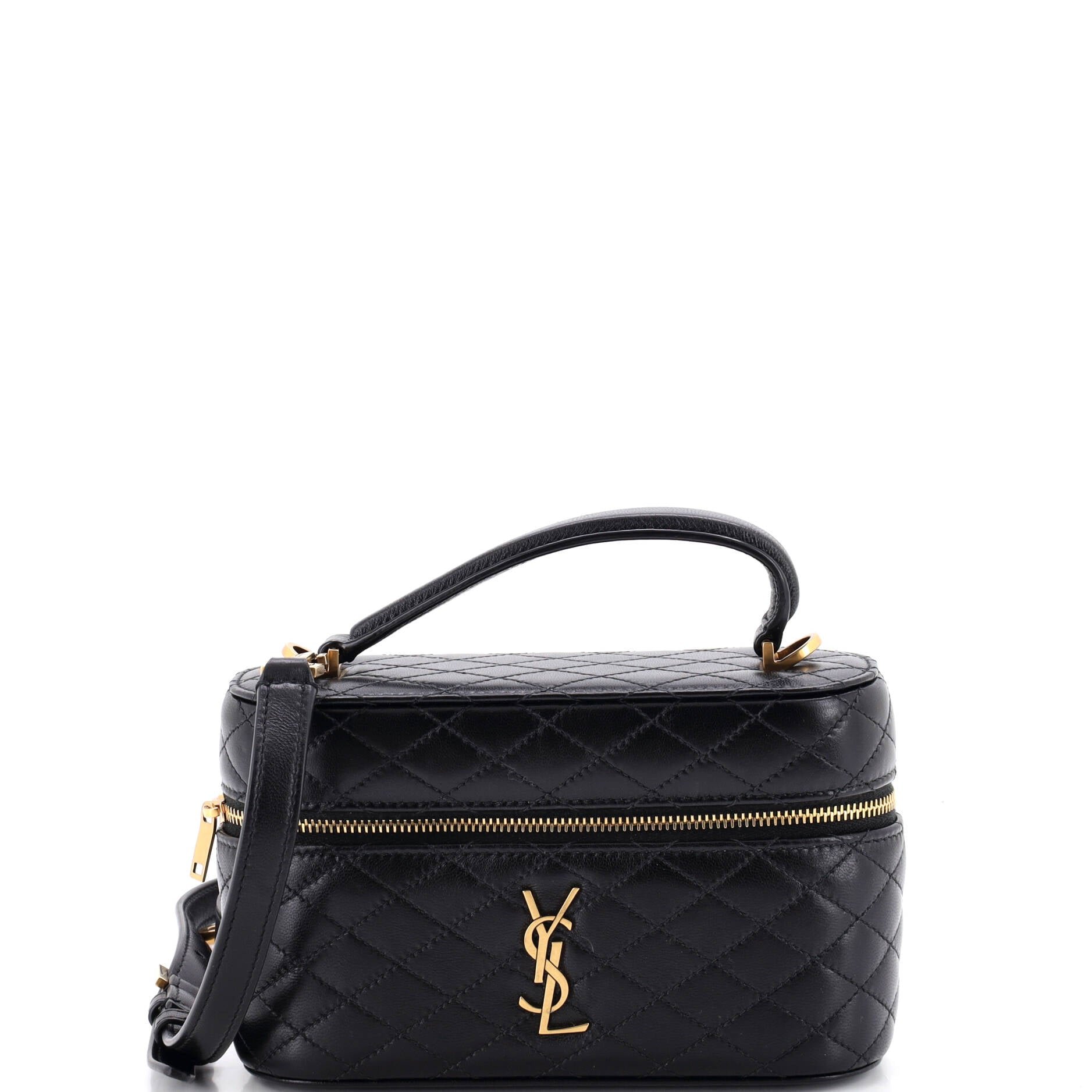Gaby Zip Around Vanity Bag Quilted Leather Mini