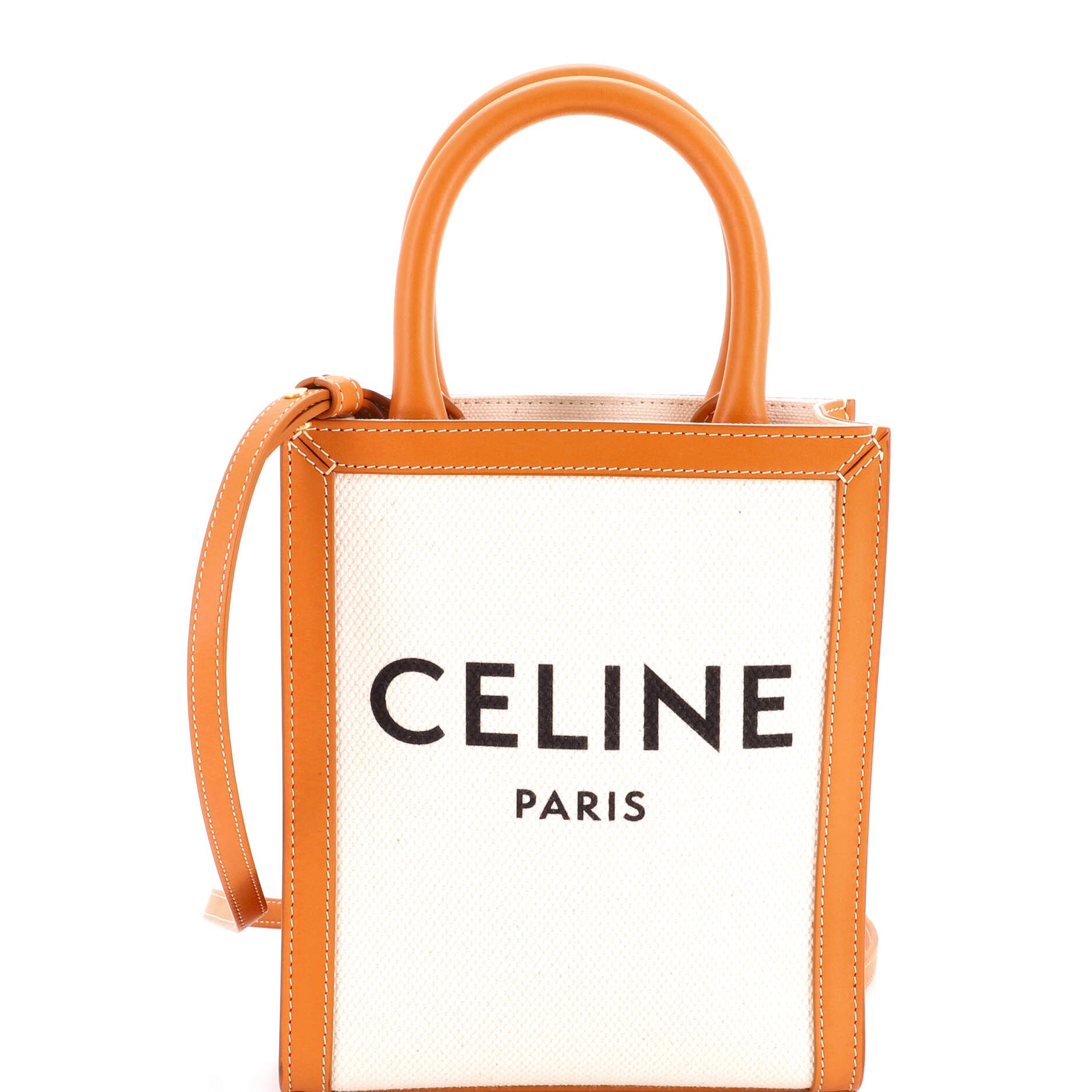 Vertical Cabas Tote Canvas with Leather Mini