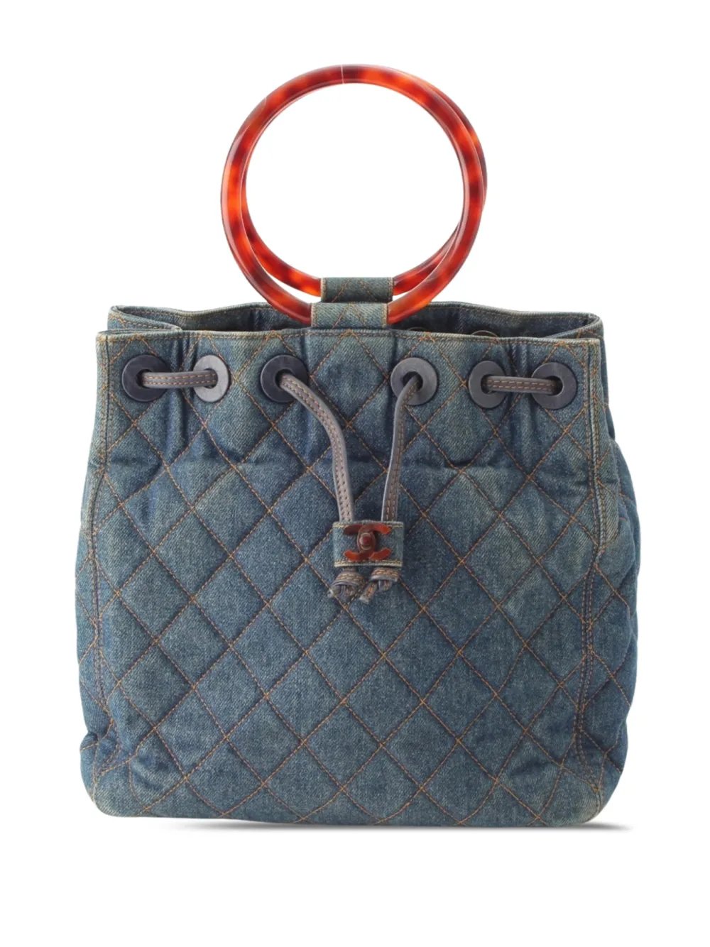 1996-1997 CC Quilted Denim Resin Ring Handle bucket bag