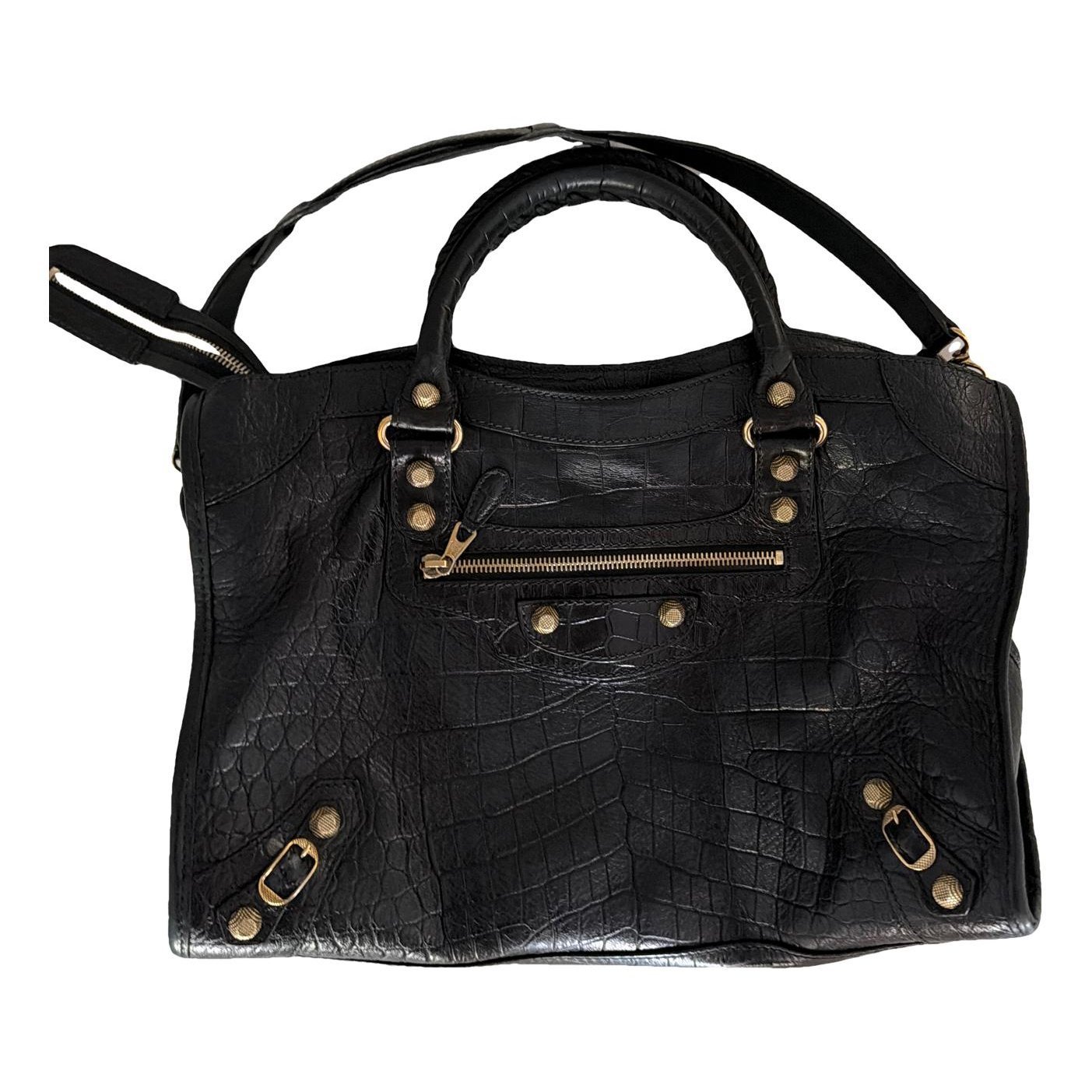 City leather handbag