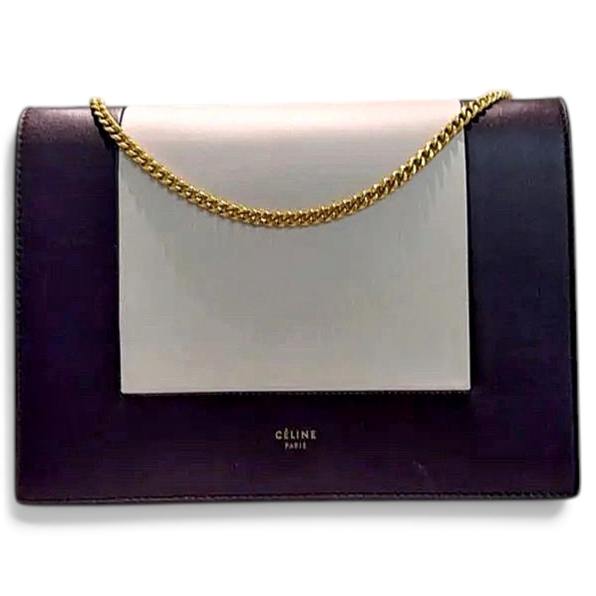 Frame leather handbag