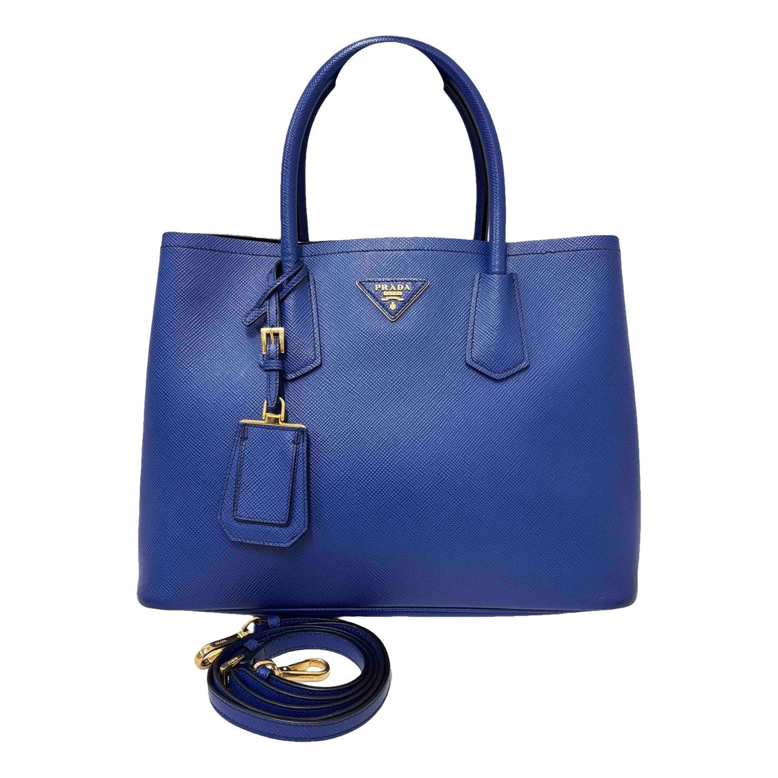 Double leather handbag