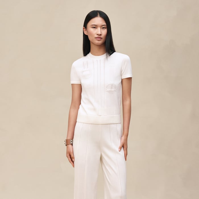 Blanc Nacre "Etriers Remix" Short-sleeve Sweater