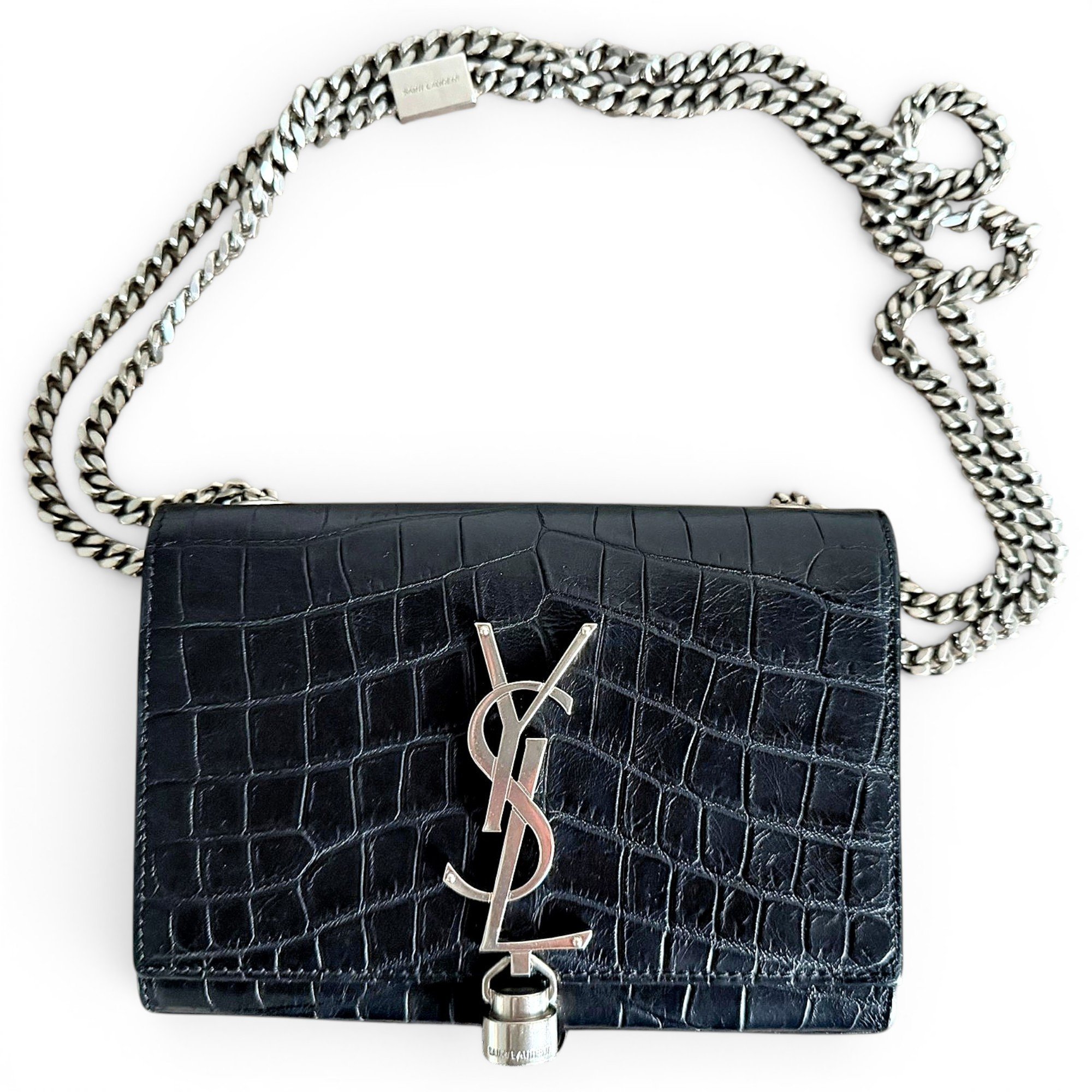 Leather clutch bag