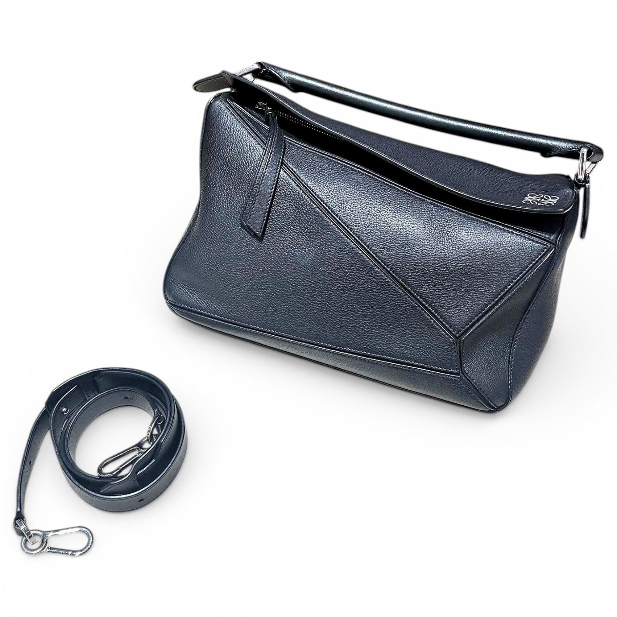 Puzzle leather handbag