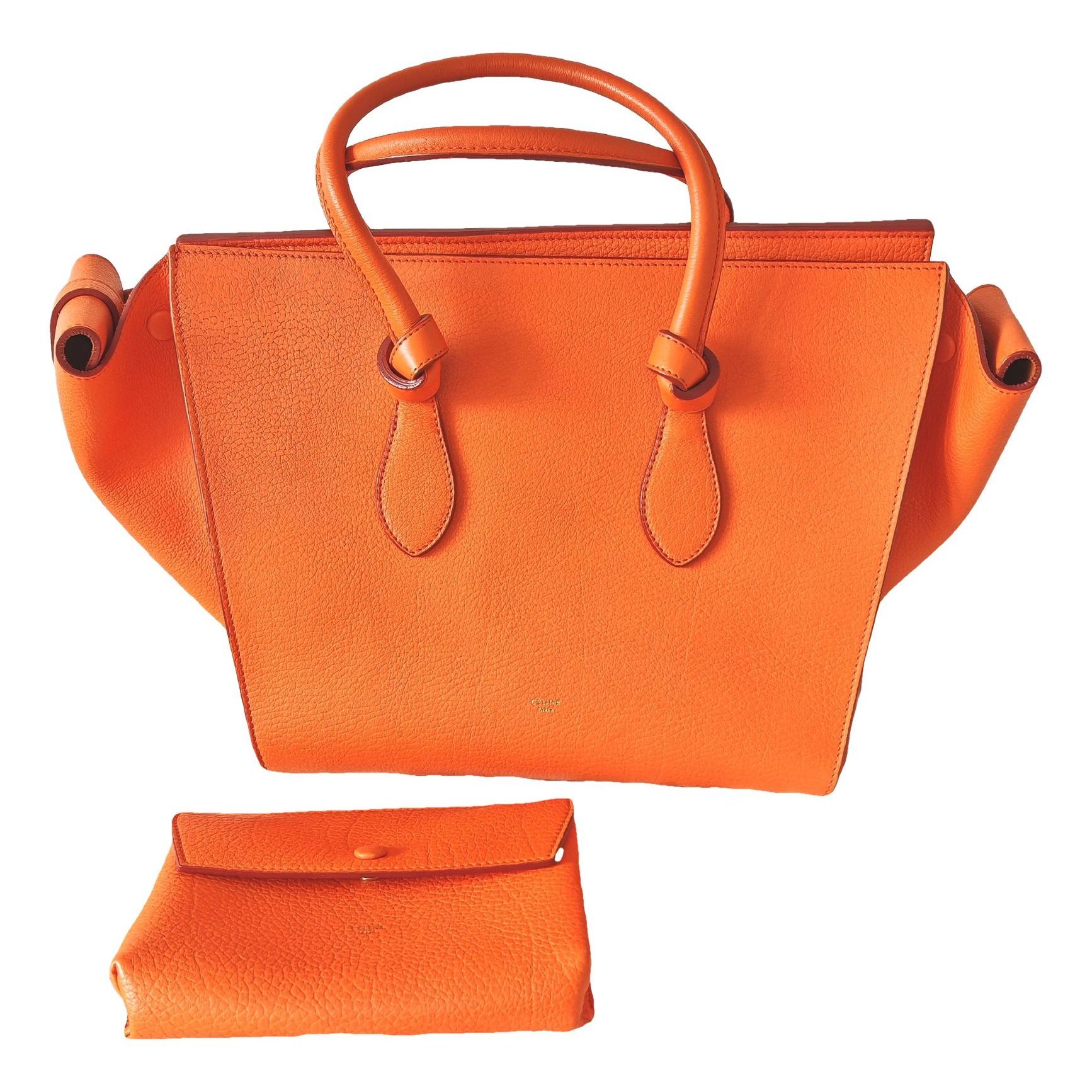 Tie leather handbag