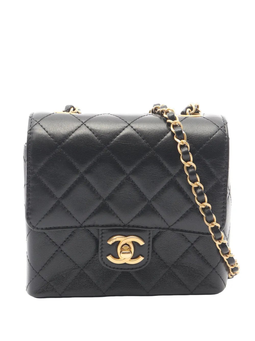 2021-2026 Mini Square Classic Goatskin Single Flap crossbody bag