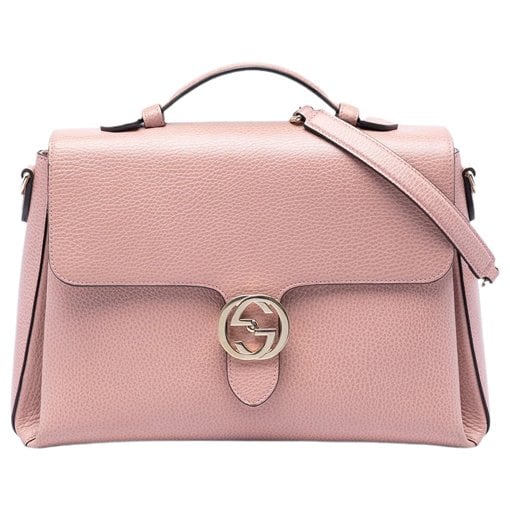 Interlocking leather satchel