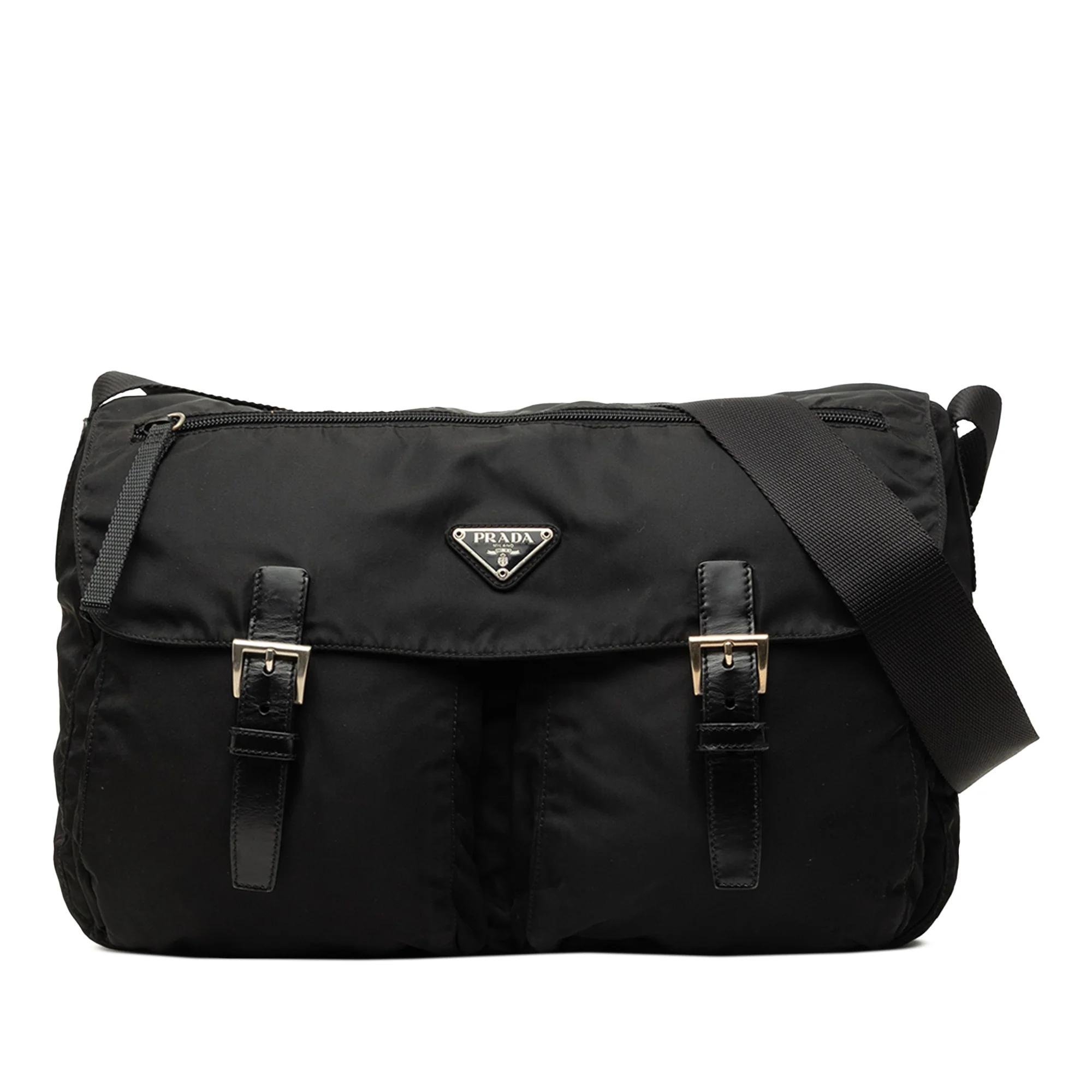 Buckle leather handbag