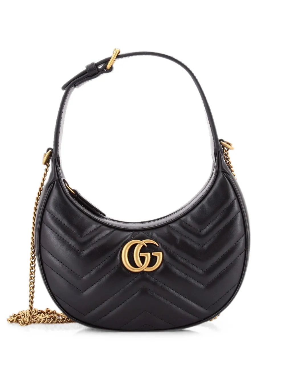 GG Marmont Half Moon Matelasse Leather Mini hobo bag