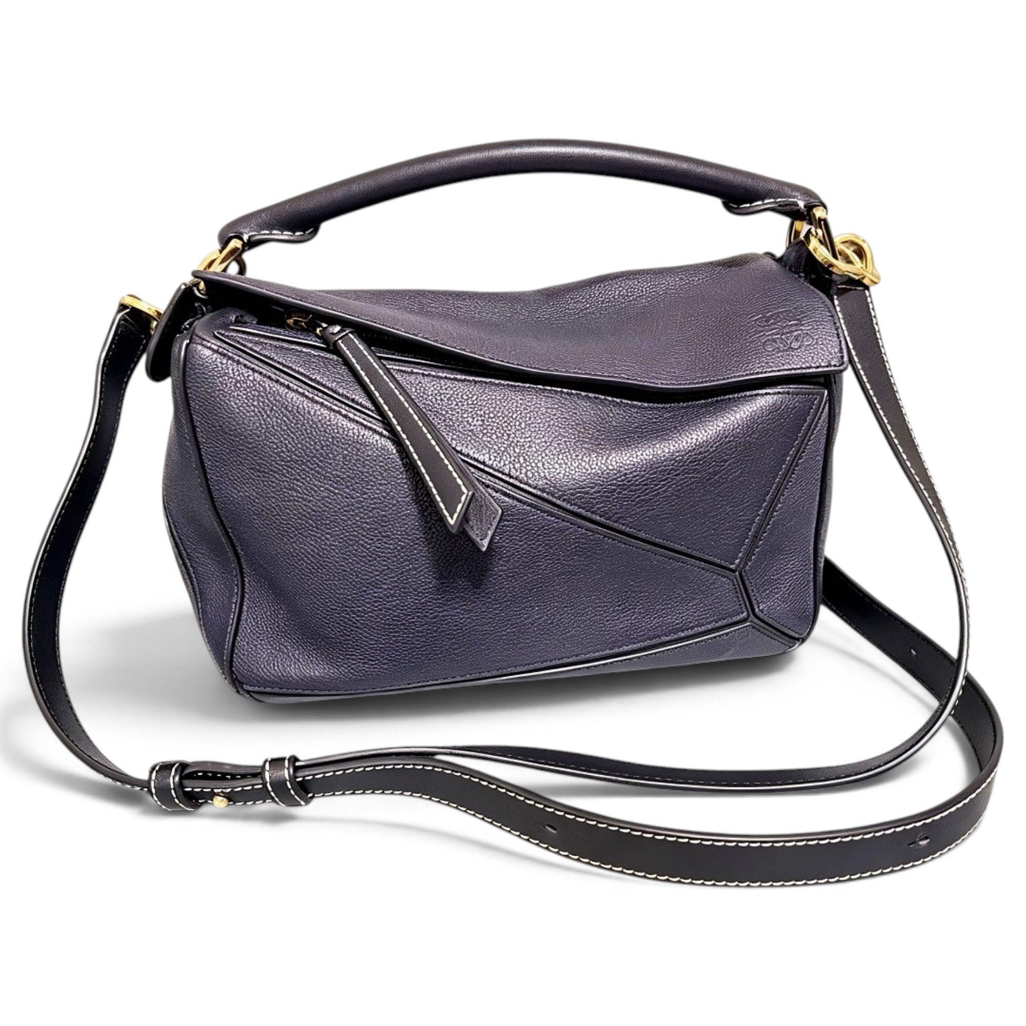 Puzzle leather crossbody bag