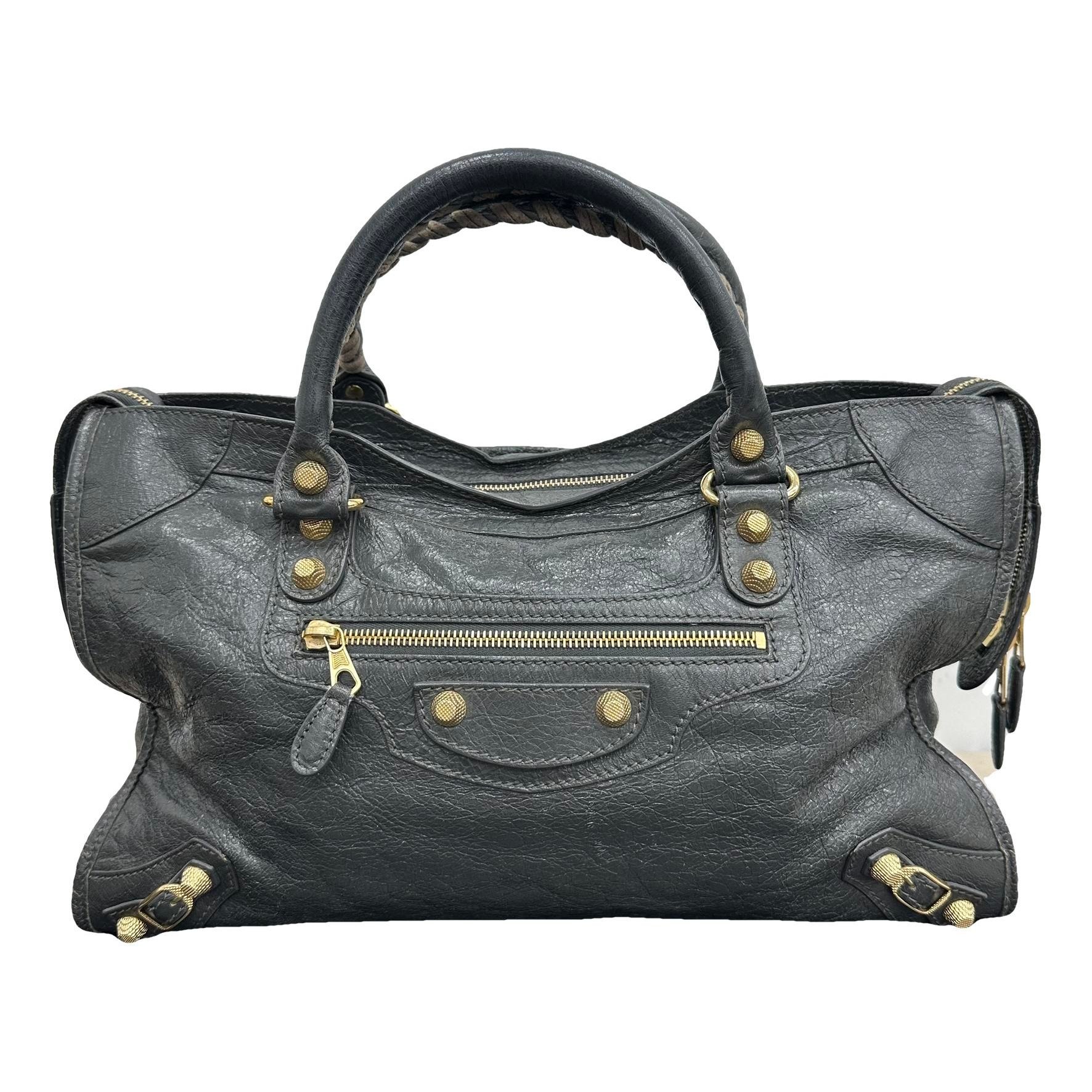City leather handbag