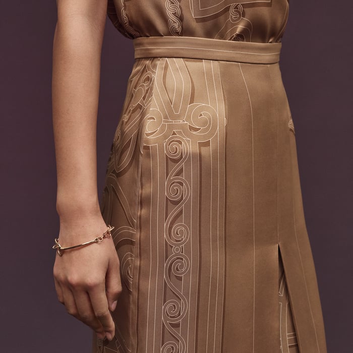 Beige Zénith "l'Enseigne Du Sellier" Long Skirt