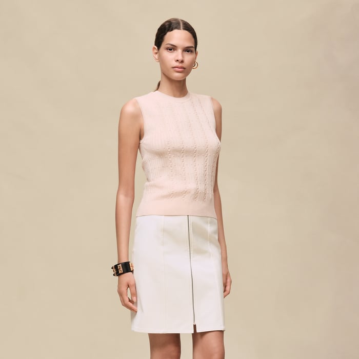 Rose Palomino Sleeveless Sweater