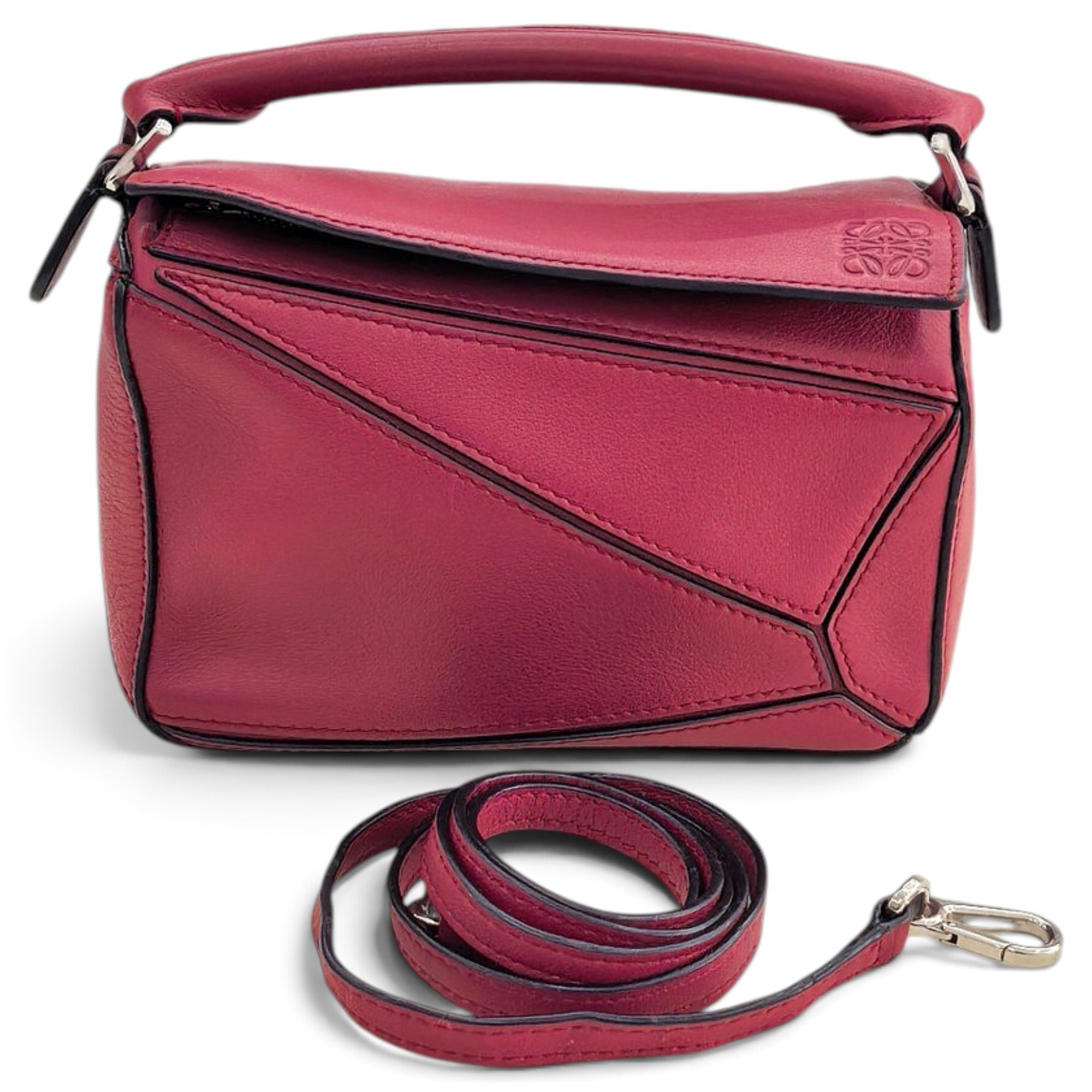 Puzzle leather handbag