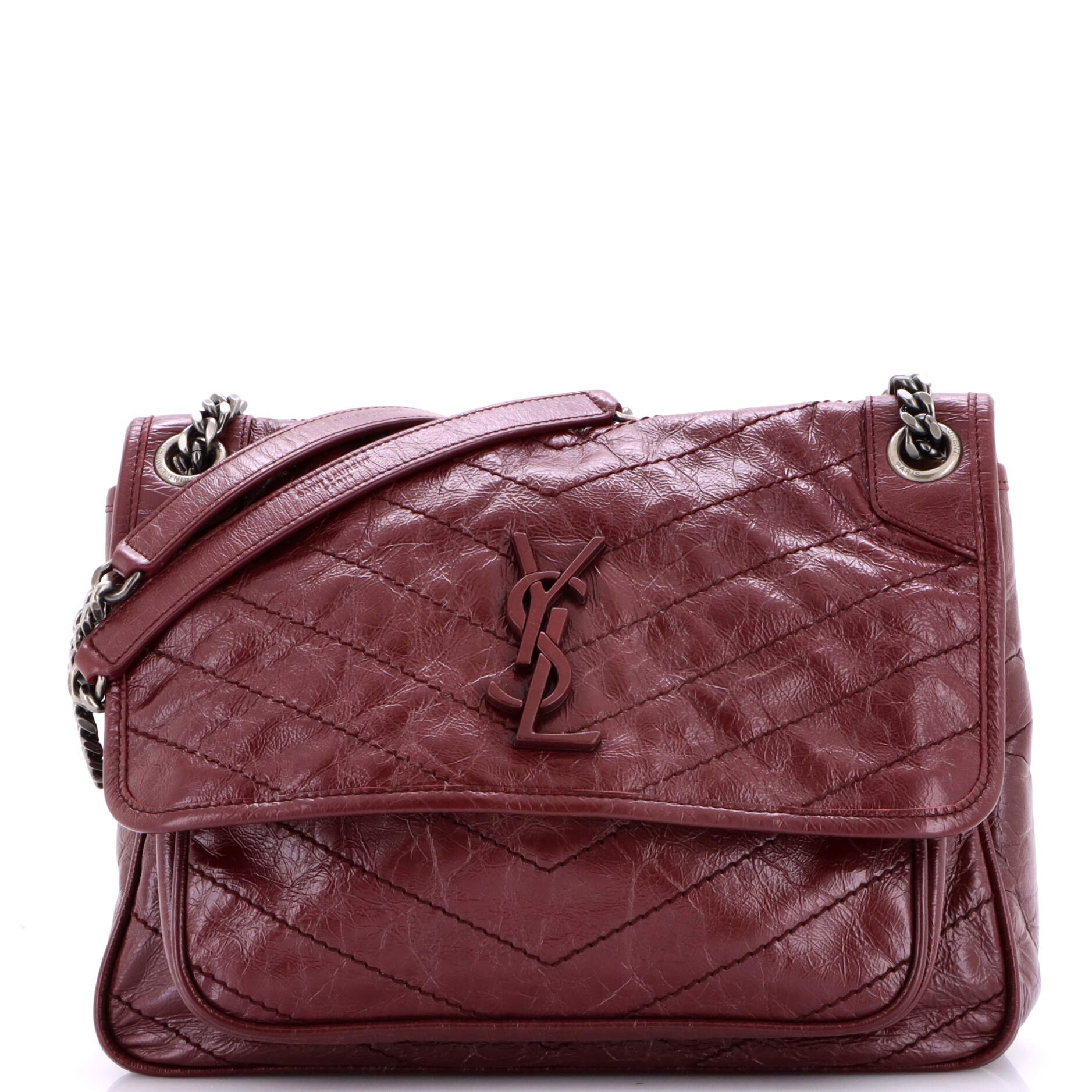 Niki Chain Flap Bag Matelasse Chevron Leather Medium