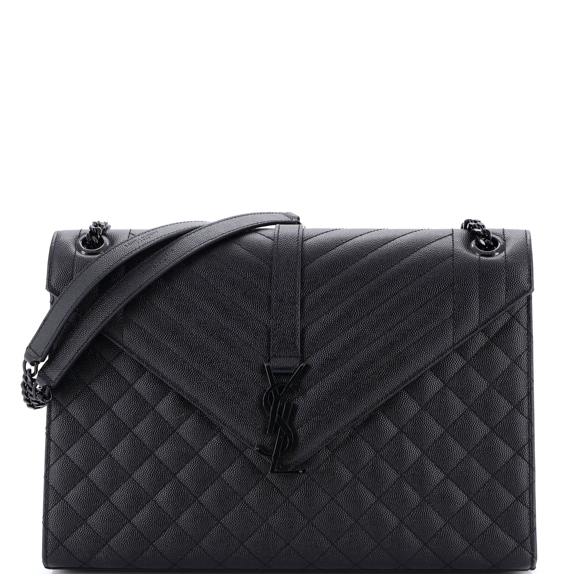 Saint Laurent Classic Monogram Envelope Satchel Mixed Matelasse Leather Large