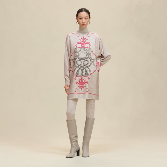 Beige Avoine "Palefroi Remix" Twillaine Tunic Short Dress