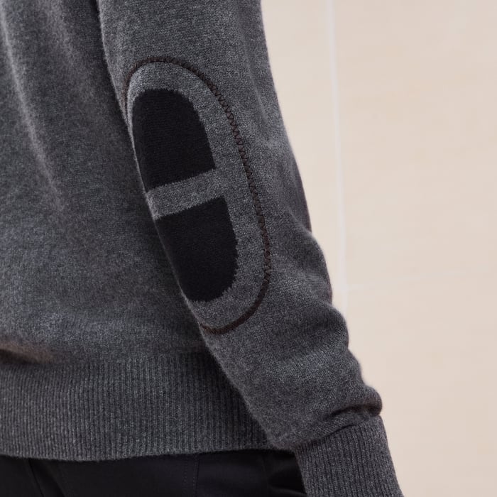 Anthracite Cashmere "Maillon Chaine d'Ancre" Full-zip Jacket