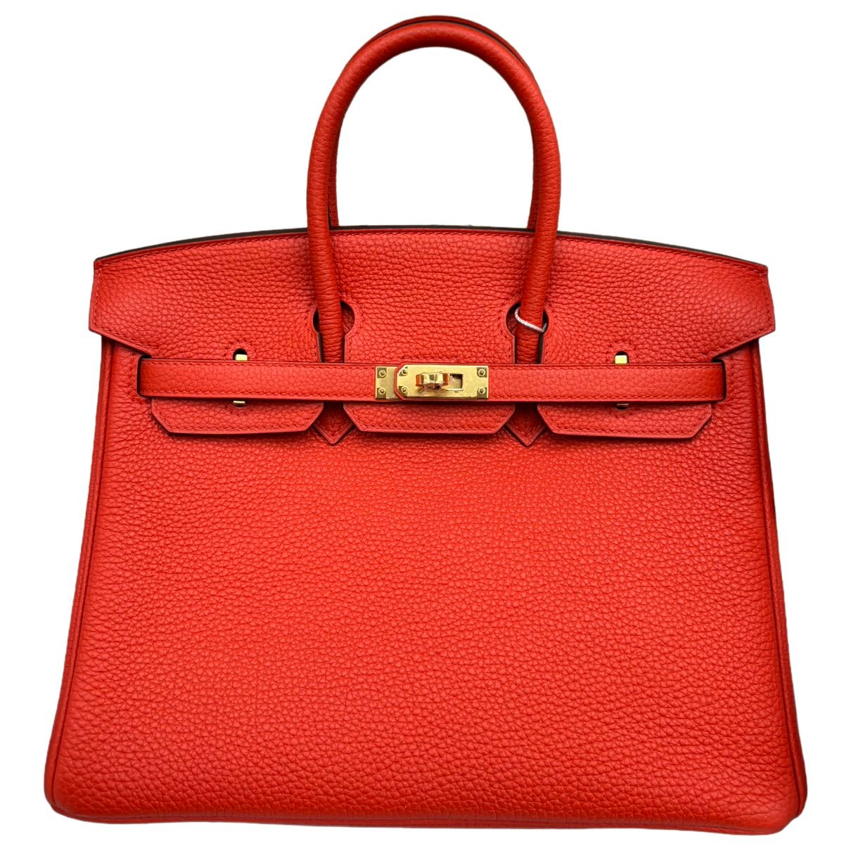 Hermes Birkin 25 Handbag Feu Togo Leather