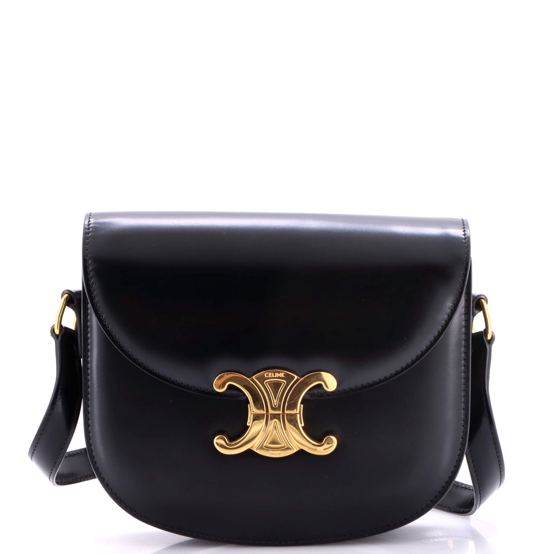 Triomphe Besace Clea Flap Bag Leather