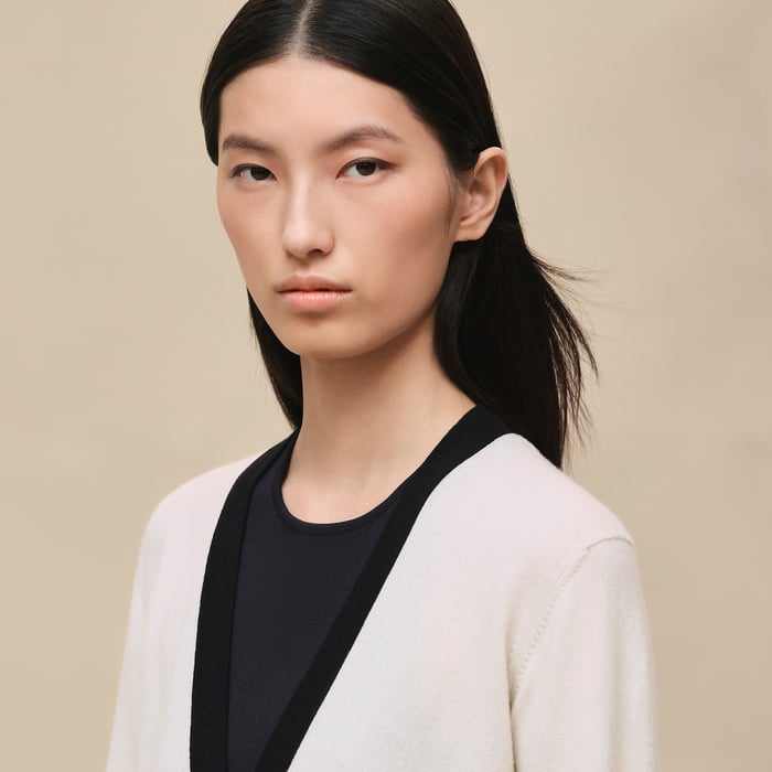 Blanc Nacre Long-sleeve Cardigan