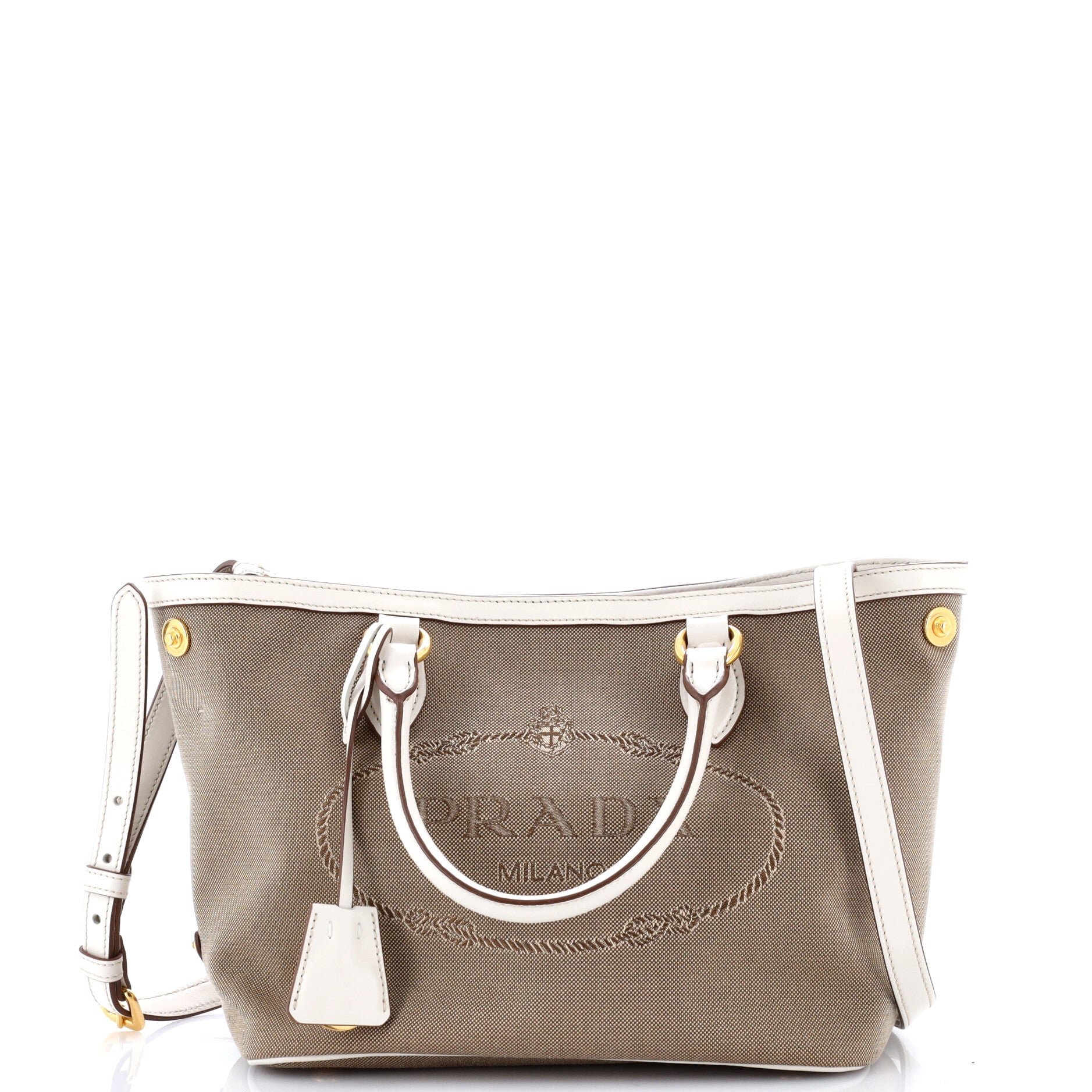 Logo Convertible Zip Tote Canvas with Leather Small