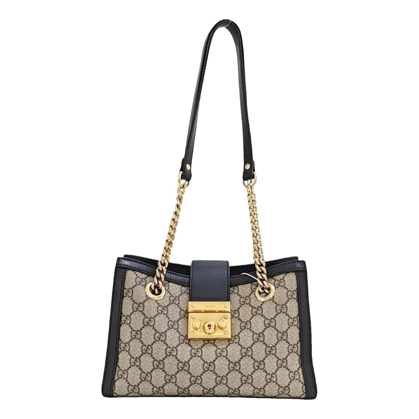 Padlock leather handbag