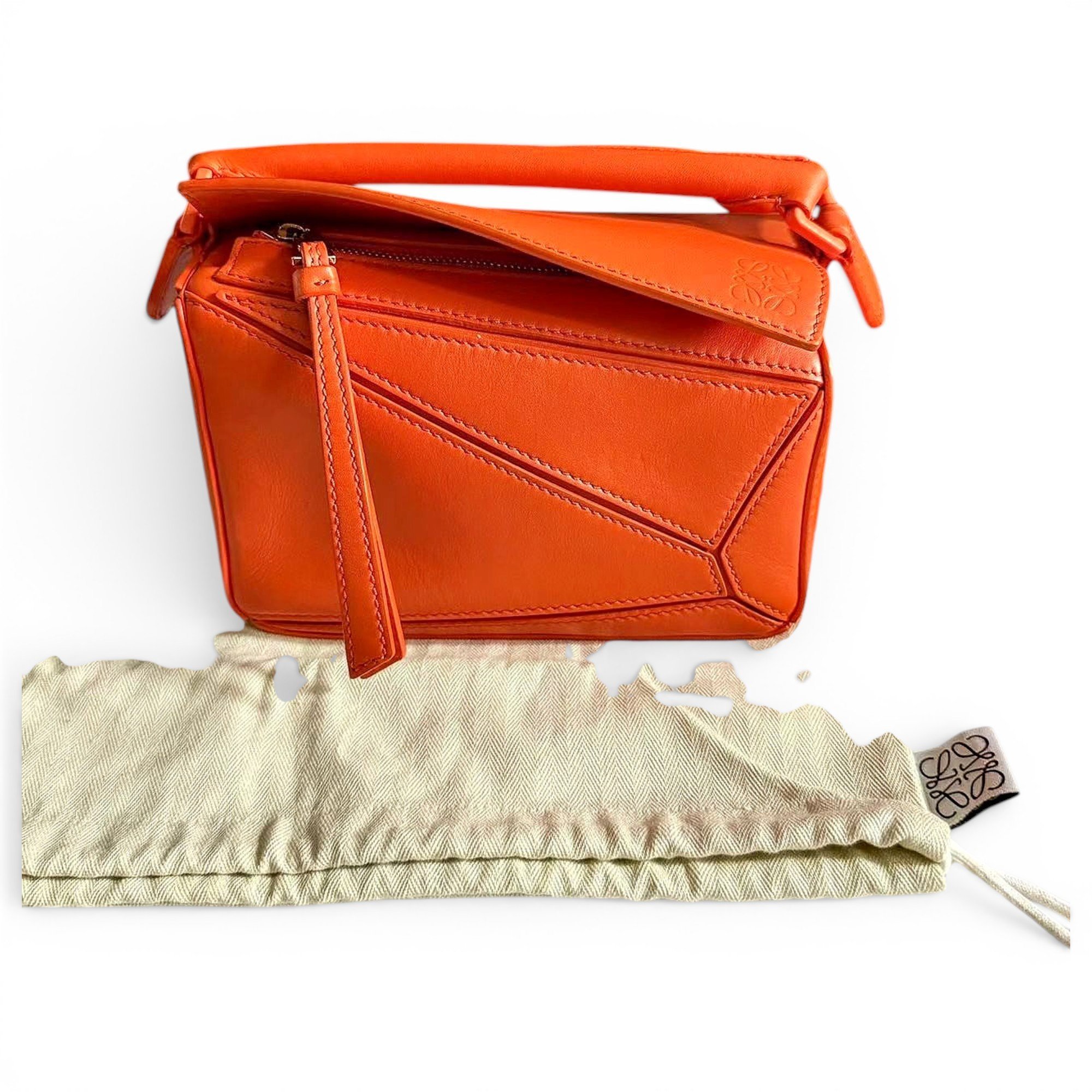 Puzzle leather handbag