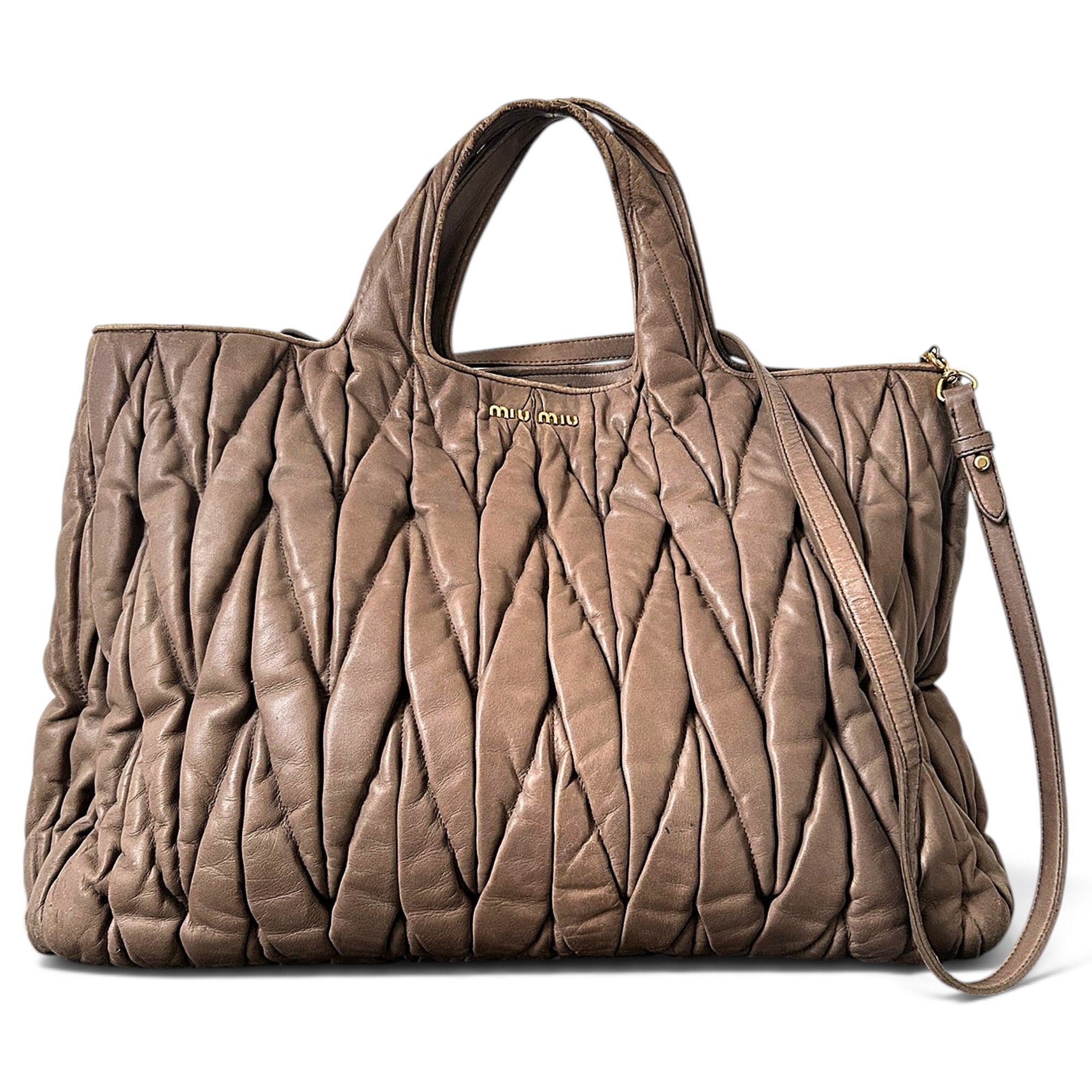 Matelassé leather tote