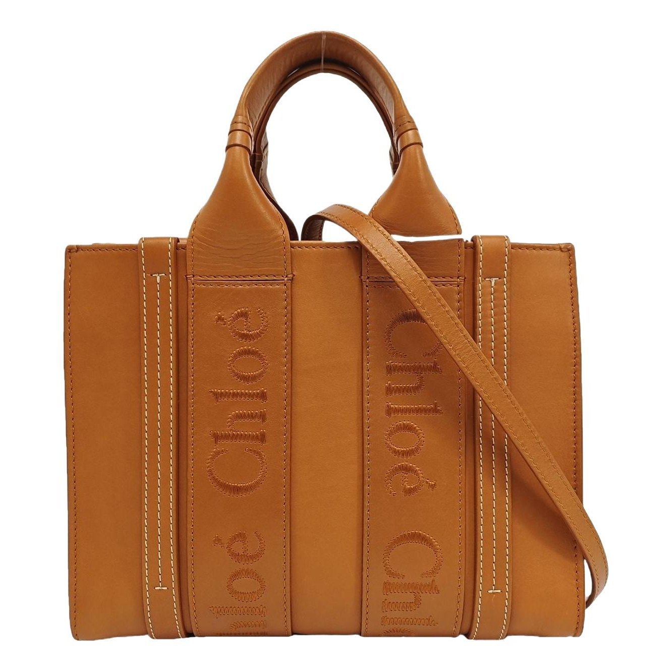 Woody leather handbag